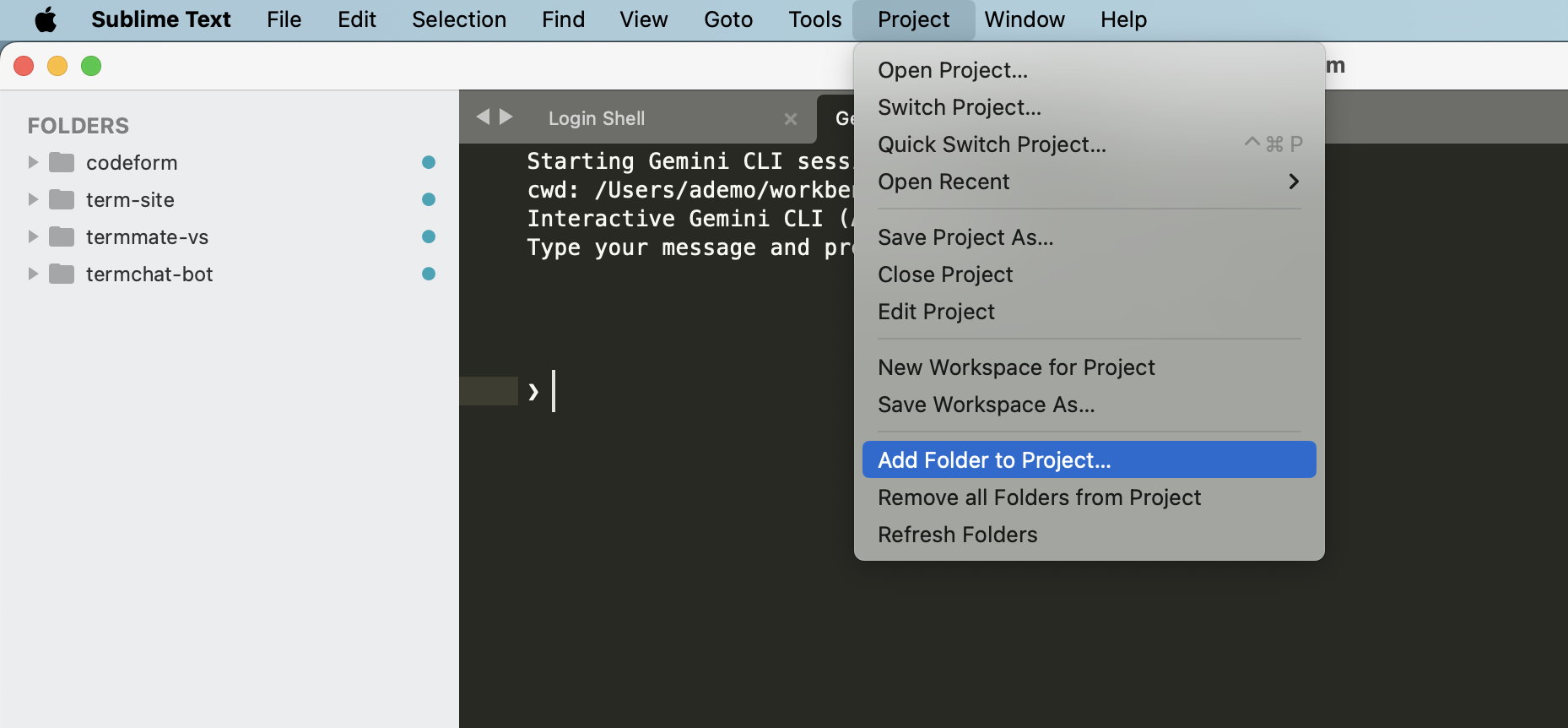Add Folder to Project